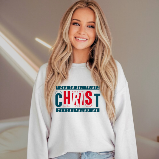 I Can Do All Things | Crewneck Sweatshirt Gildan SF000 - Sown In Christ Apparel Co.