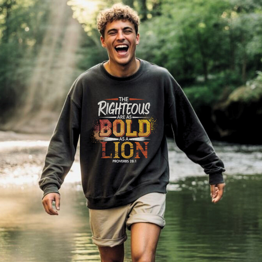 Bold as a Lion | Crewneck Sweatshirt Gildan SF000 - Sown In Christ Apparel Co.