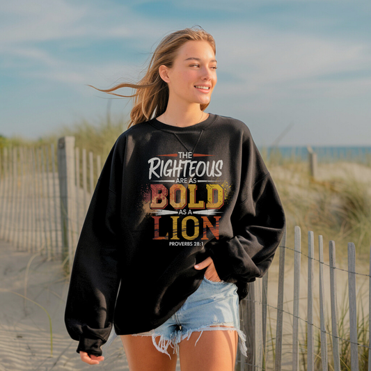 Bold as a Lion | Crewneck Sweatshirt Gildan SF000 - Sown In Christ Apparel Co.
