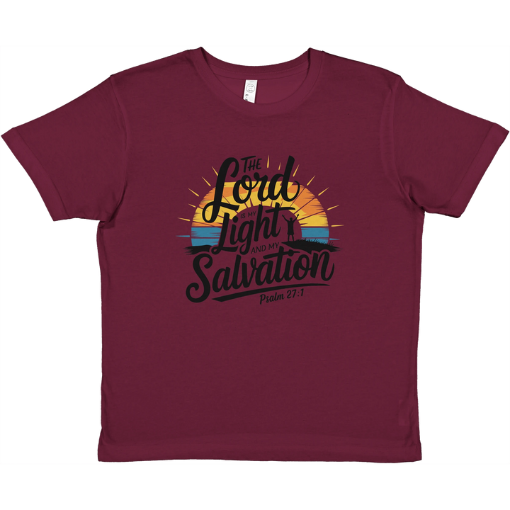 The Lord is My Light | Premium Kids Crewneck T-shirt - Sown In Christ Apparel Co., Christian T-shirt