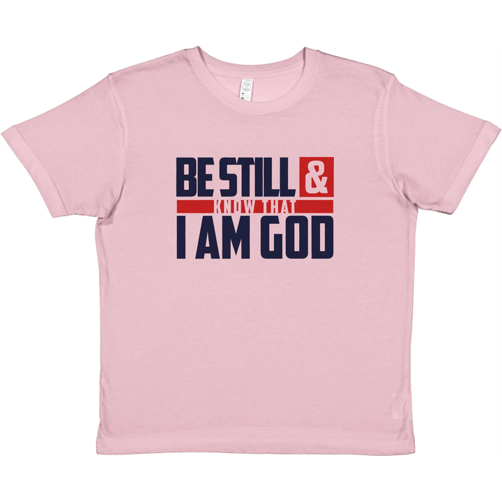 Be  Still & Know I Am God | Premium Kids Crewneck T-shirt - Sown In Christ Apparel Co., Christian T-shirt