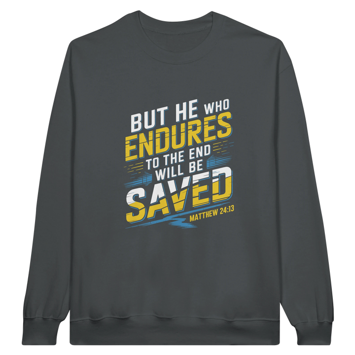 He Who Endures  | Crewneck Sweatshirt Gildan SF000 - Sown In Christ Apparel