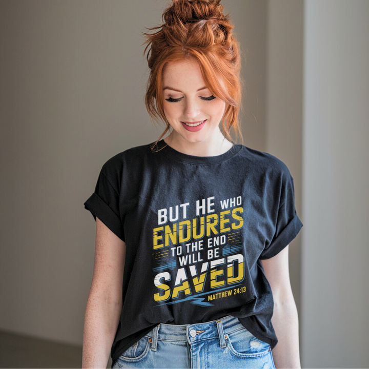 He Who Endures | Organic Unisex Crewneck T-shirt Econscious - Sown In Christ Apparel