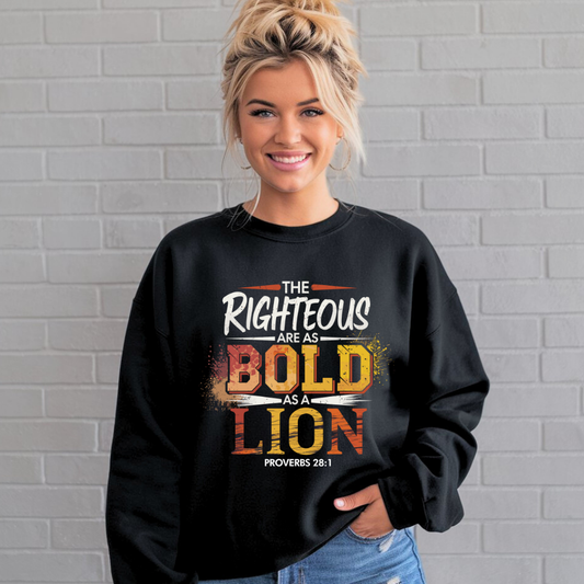 Bold as a Lion | Crewneck Sweatshirt Gildan SF000 - Sown In Christ Apparel Co.