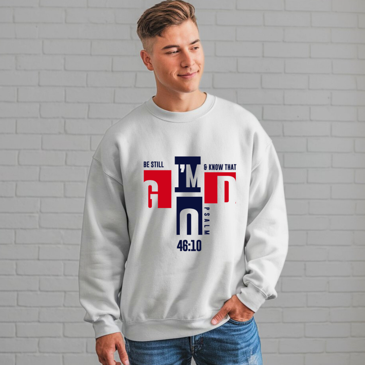 Be Still and Know that I'm God | Crewneck Sweatshirt Gildan SF000 - Sown In Christ Apparel Co.