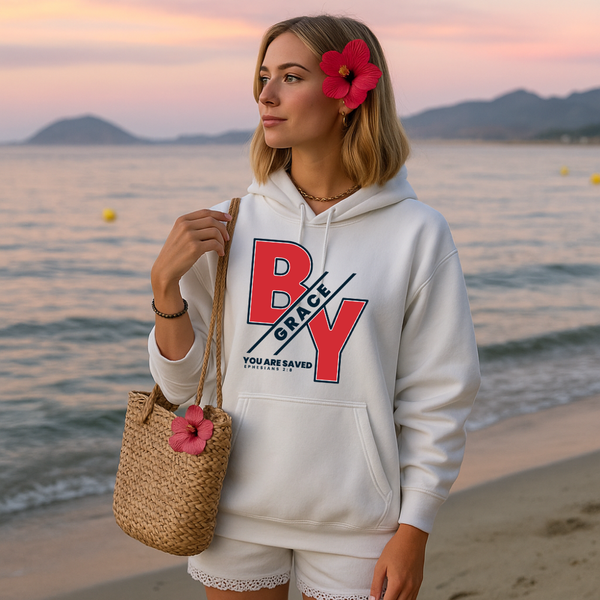By Grace You are Saved | Premium Unisex Pullover Hoodie - Sown In Christ Apparel Co.