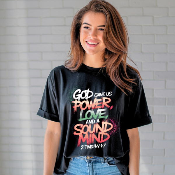 God Gave us Power Love and a Sound Mind | Organic Unisex Crewneck T-shirt Econscious - Sown In Christ Apparel
