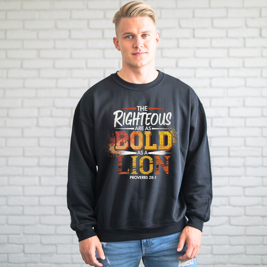 Bold as a Lion | Crewneck Sweatshirt Gildan SF000 - Sown In Christ Apparel Co.