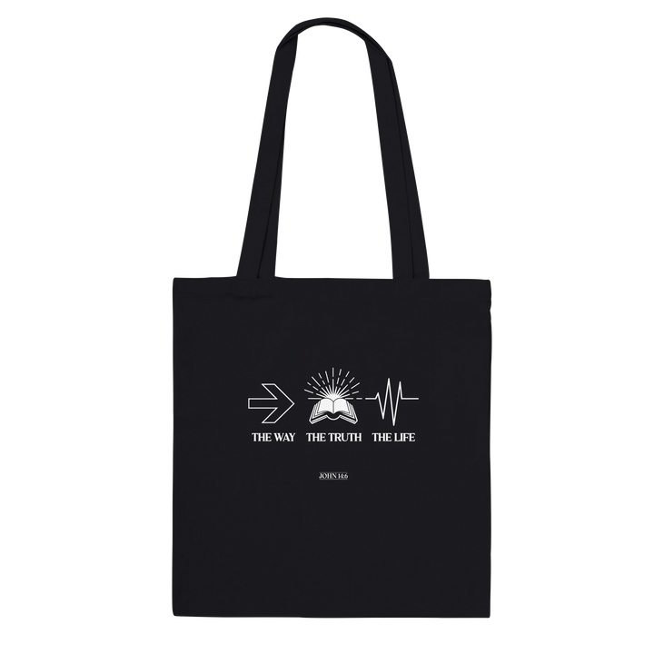 The Way The Truth The Life | Premium Tote Bag - Sown In Christ Apparel Co., Christian Tote Bag