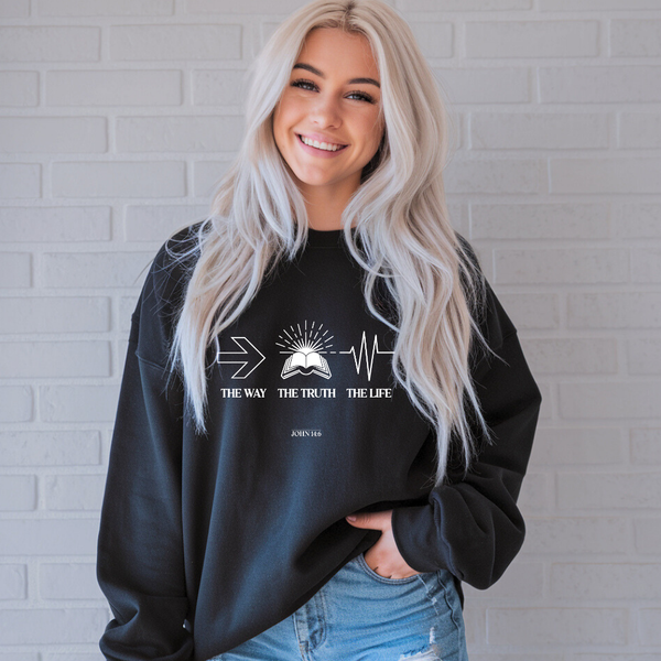 The Way The Truth The Life | Crewneck Sweatshirt Gildan SF000 - Sown In Christ Apparel Co.