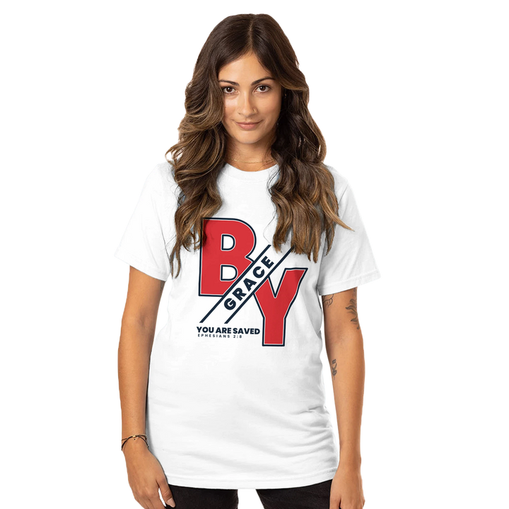 By Grace You are Saved | Organic Unisex Crewneck T-shirt Econscious - Sown In Christ Apparel