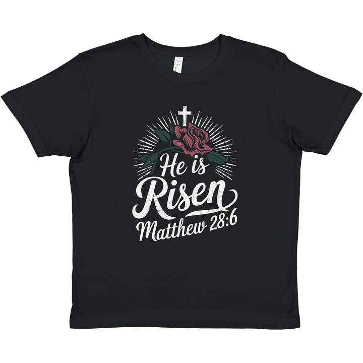 He is Risen | Premium Kids Crewneck T-shirt - Sown In Christ Apparel Co., Christian T-shirt