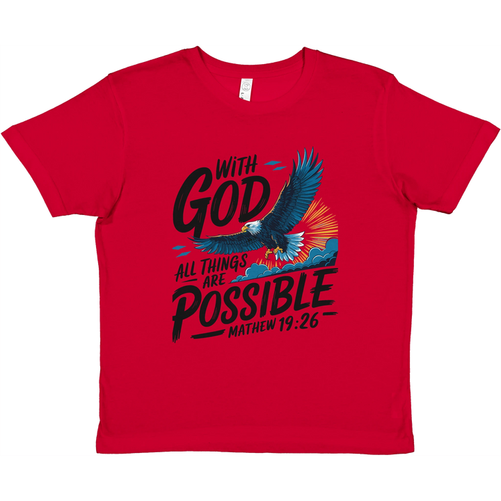 With God All Things are Possible | Premium Kids Crewneck T-shirt - Sown In Christ Apparel Co., Christian T-shirt