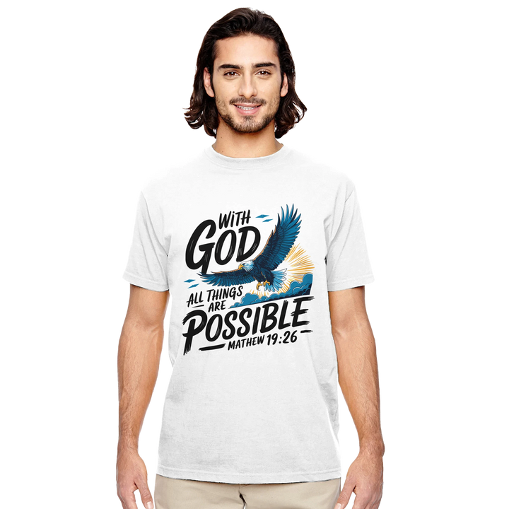 With God All Things are Possible | Organic Unisex Crewneck T-shirt Econscious - Sown In Christ Apparel