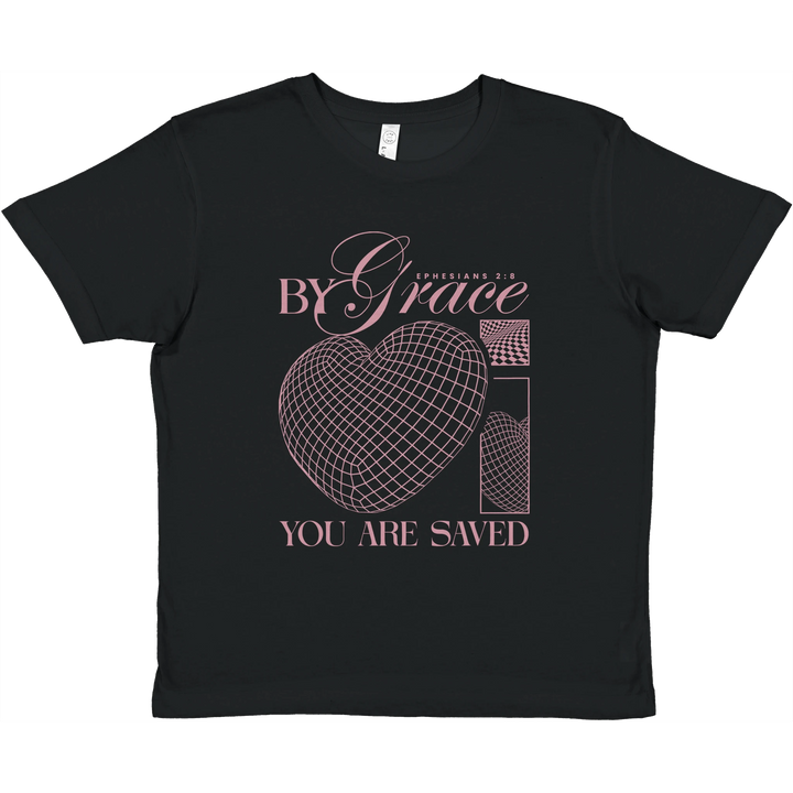 By Grace You are Saved | Premium Kids Crewneck T-shirt - Sown In Christ Apparel Co., Christian T-shirt