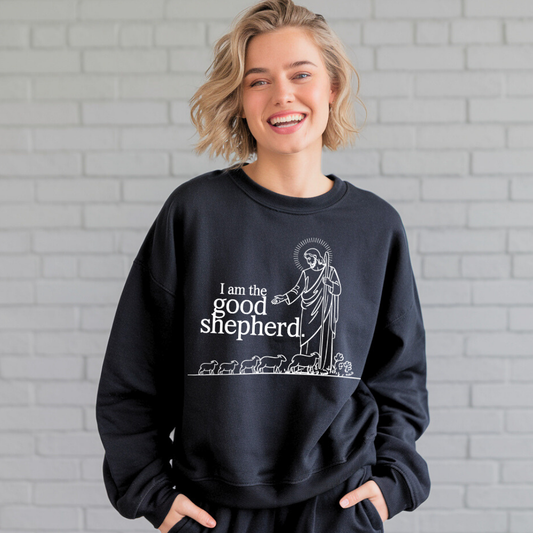 I Am the Good Shepherd | Crewneck Sweatshirt Gildan SF000 - Sown In Christ Apparel Co.