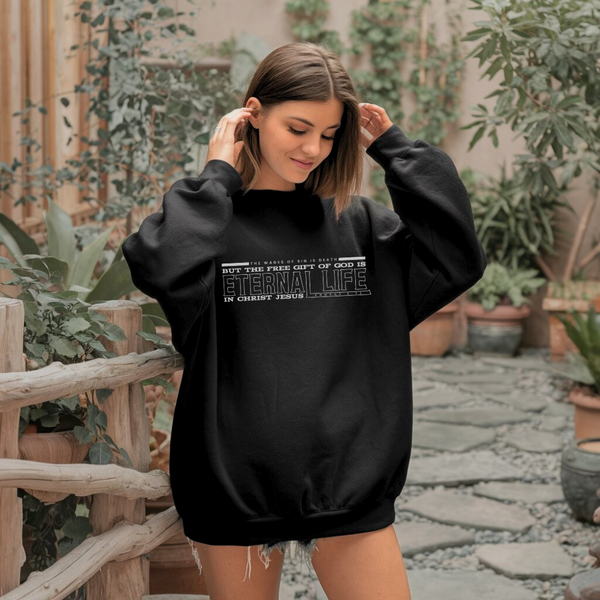 Free Gift of God is Eternal Life | Crewneck Sweatshirt Gildan SF000 - Sown In Christ Apparel