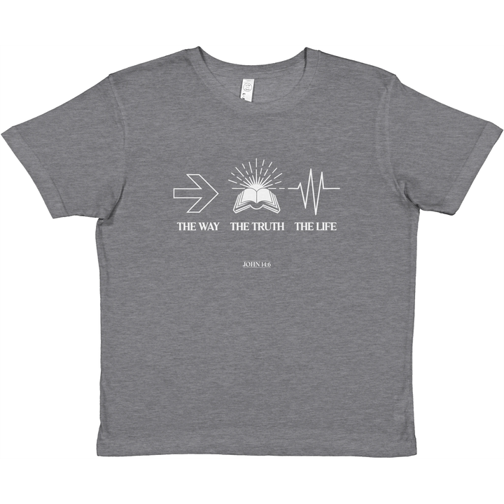 The Way The Truth The Life | Premium Kids Crewneck T-shirt - Sown In Christ Apparel Co., Christian T-shirt