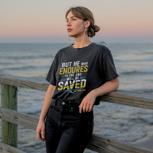 He Who Endures | Organic Unisex Crewneck T-shirt Econscious - Sown In Christ Apparel