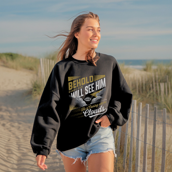 He is Coming | Crewneck Sweatshirt Gildan SF000 - Sown In Christ Apparel