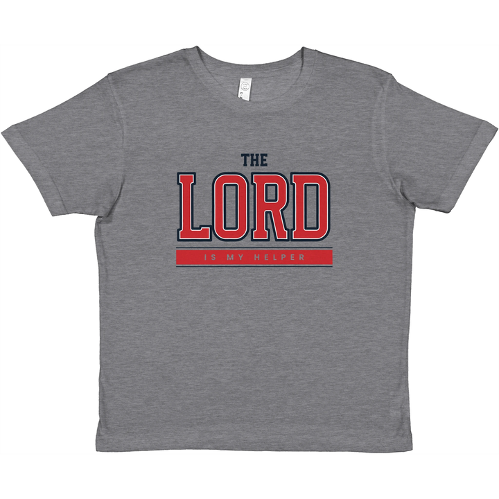 The Lord is My Helper | Premium Kids Crewneck T-shirt - Sown In Christ Apparel Co., Christian T-shirt