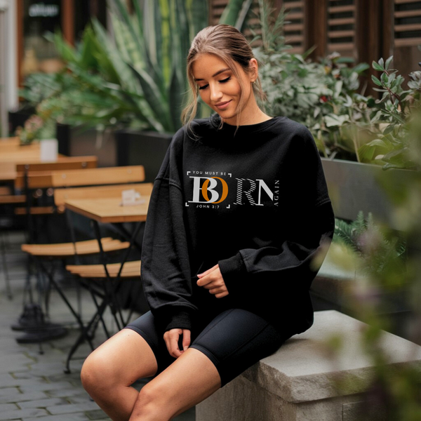 You Must Be Born Again | Crewneck Sweatshirt Gildan SF000 - Sown In Christ Apparel