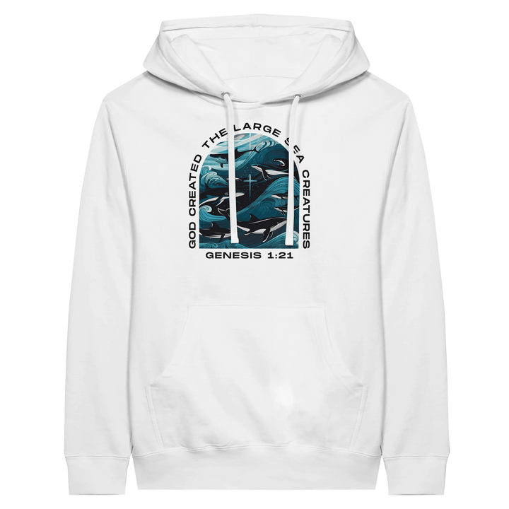 God Created the Large Sea Creatures | Premium Unisex Pullover Hoodie - Sown In Christ Apparel Co.