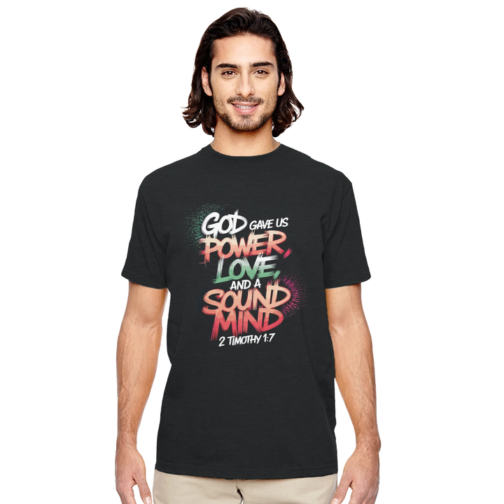 God Gave us Power Love and a Sound Mind | Organic Unisex Crewneck T-shirt Econscious - Sown In Christ Apparel