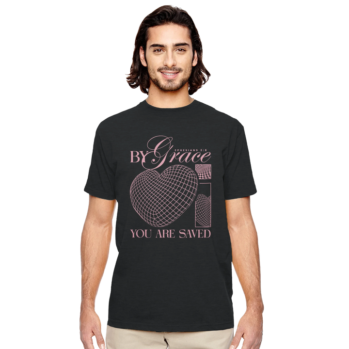 By Grace You are Saved | Organic Unisex Crewneck T-shirt Econscious - Sown In Christ Apparel