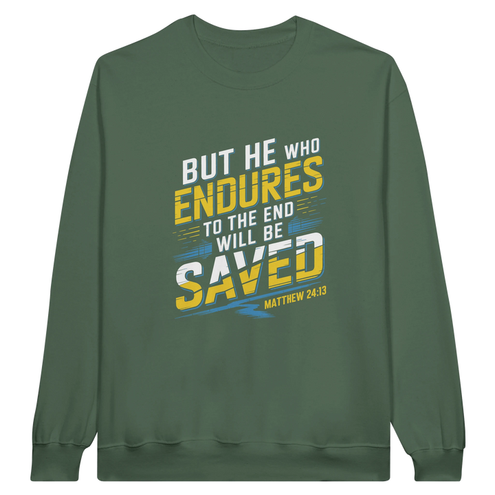 He Who Endures  | Crewneck Sweatshirt Gildan SF000 - Sown In Christ Apparel