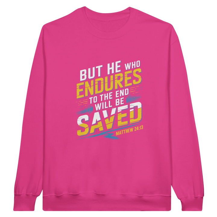 He Who Endures  | Crewneck Sweatshirt Gildan SF000 - Sown In Christ Apparel