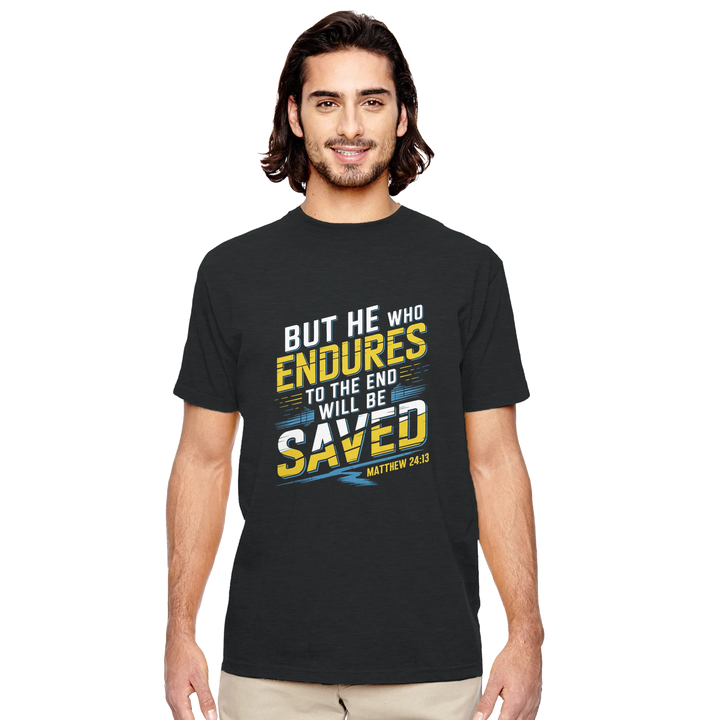 He Who Endures | Organic Unisex Crewneck T-shirt Econscious - Sown In Christ Apparel