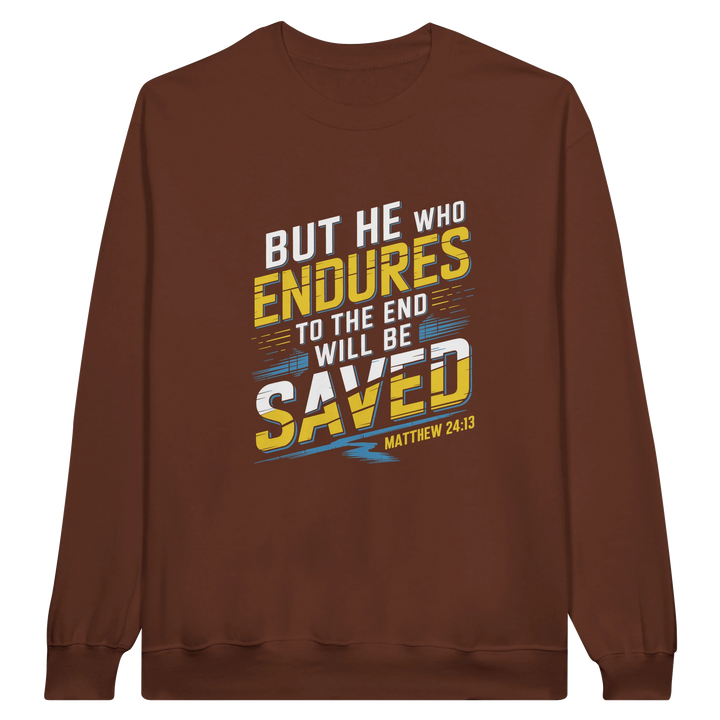 He Who Endures  | Crewneck Sweatshirt Gildan SF000 - Sown In Christ Apparel