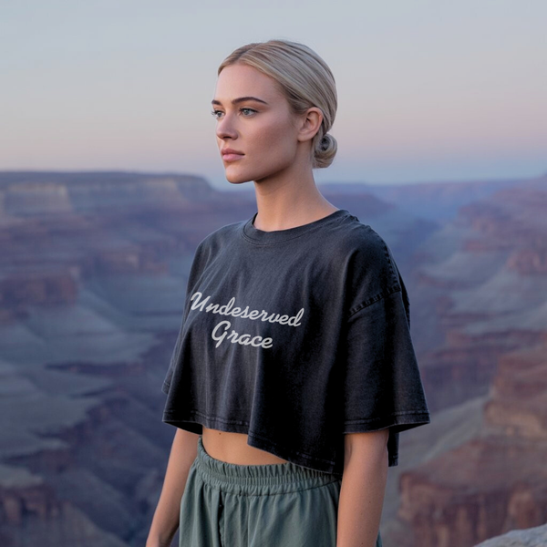 Undeserved Grace | Women's Cropped Heritage Crewneck T-Shirt