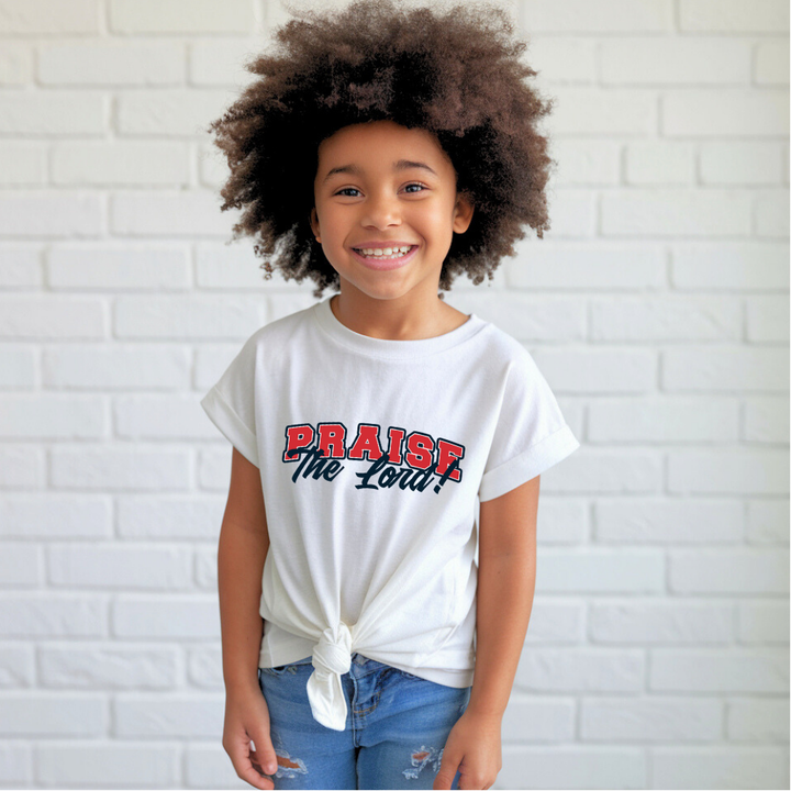 Praise the Lord  | Premium Kids Crewneck T-shirt - Sown In Christ Apparel Co., Christian T-shirt