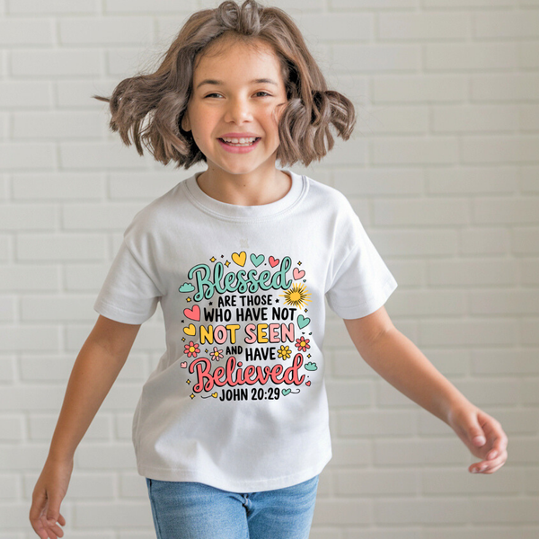 Blessed are Those Who Have Not Seen and Have Believed | Premium Kids Crewneck T-shirt - Sown In Christ Apparel Co., Christian T-shirt