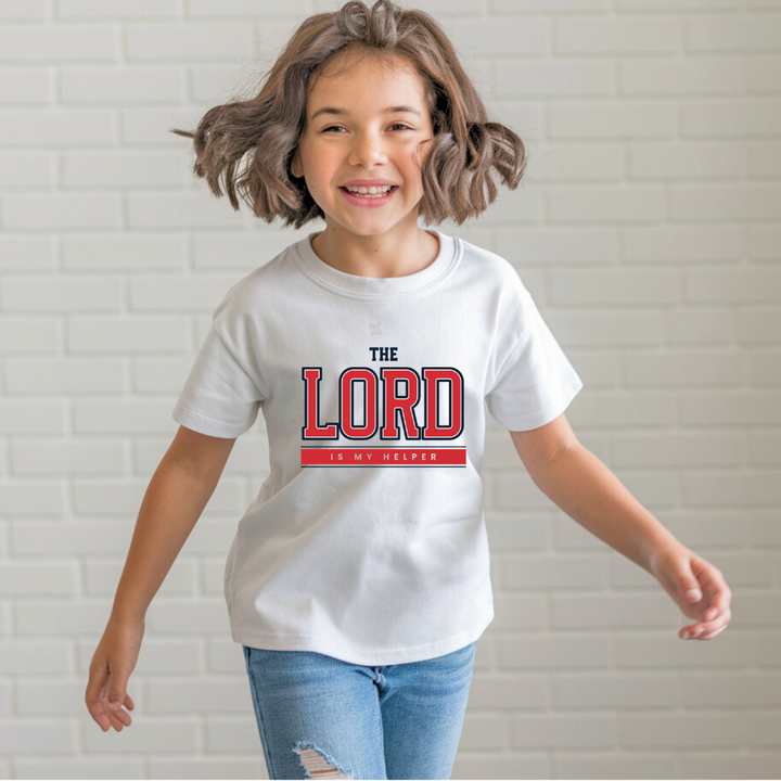 The Lord is My Helper | Premium Kids Crewneck T-shirt - Sown In Christ Apparel Co., Christian T-shirt