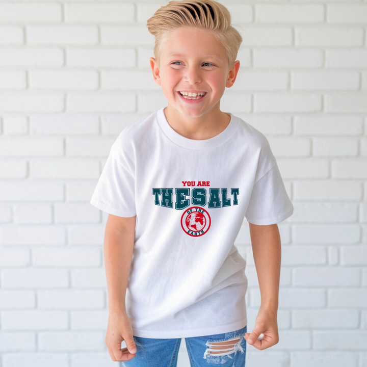 You are the Salt of the Earth | Premium Kids Crewneck T-shirt - Sown In Christ Apparel Co., Christian T-shirt