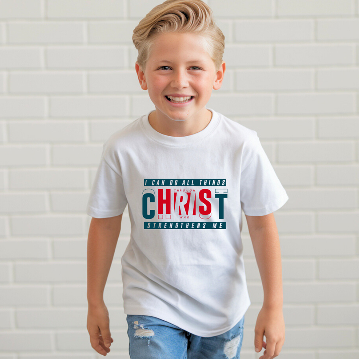 I Can Do All Things | Premium Kids Crewneck T-shirt - Sown In Christ Apparel Co., Christian T-shirt