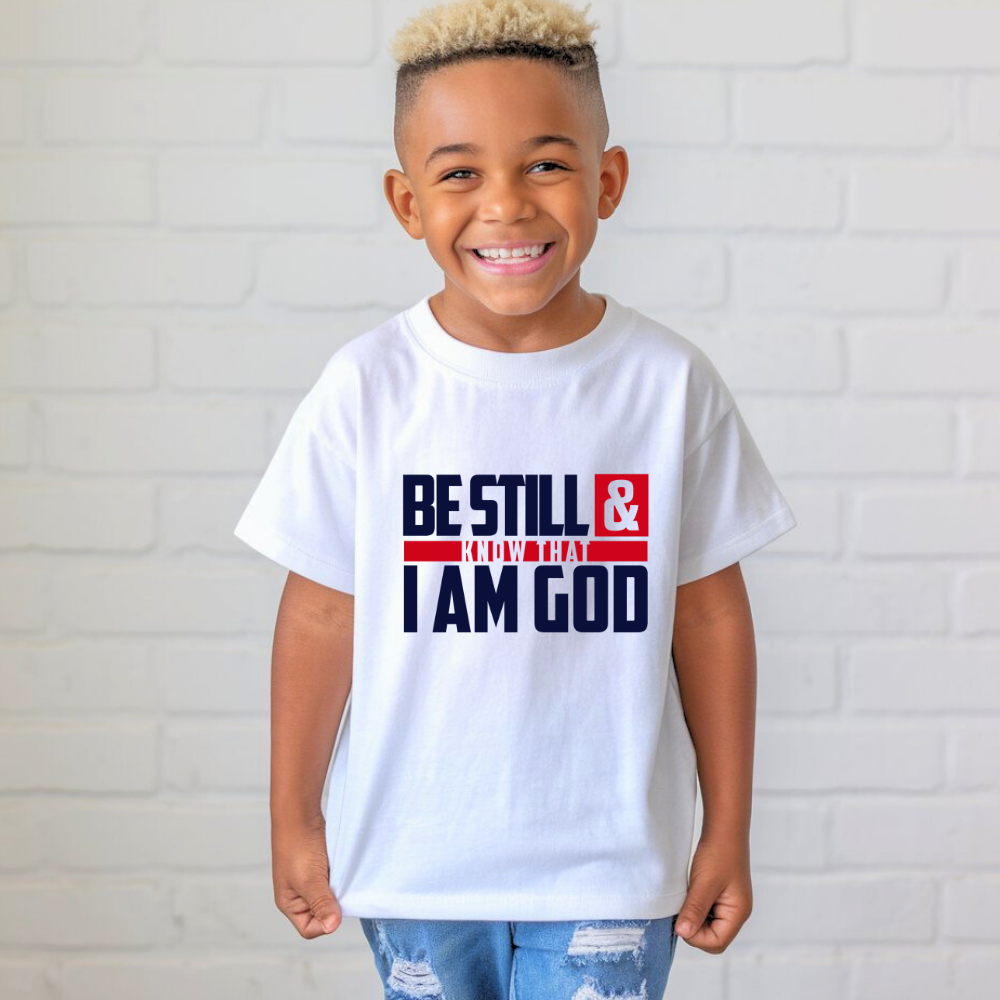 Be  Still & Know I Am God | Premium Kids Crewneck T-shirt - Sown In Christ Apparel Co., Christian T-shirt