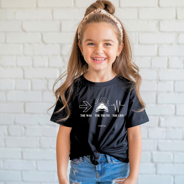 The Way The Truth The Life | Premium Kids Crewneck T-shirt - Sown In Christ Apparel Co., Christian T-shirt