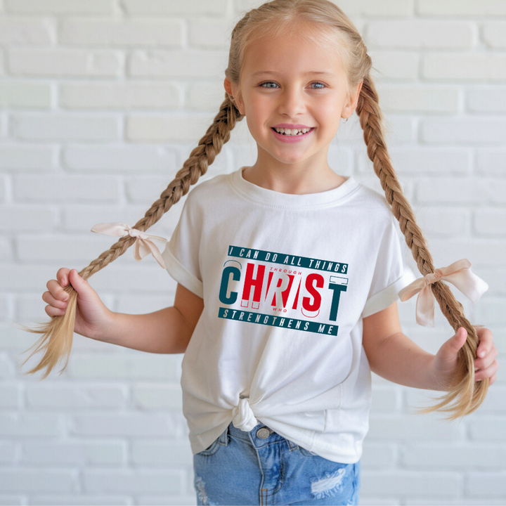 I Can Do All Things | Premium Kids Crewneck T-shirt - Sown In Christ Apparel Co., Christian T-shirt