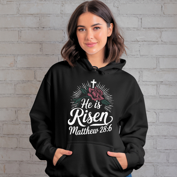 He is Risen | Premium Unisex Pullover Hoodie - Sown In Christ Apparel Co.