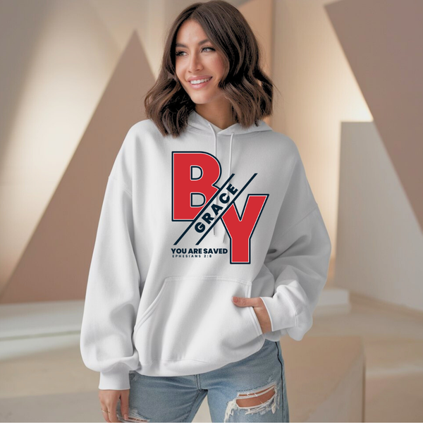 By Grace You are Saved | Premium Unisex Pullover Hoodie - Sown In Christ Apparel Co.