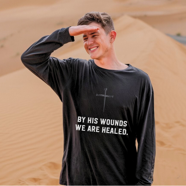 By His Wounds We are Healed | Organic Unisex Classic Long-Sleeve T-Shirt Econscious