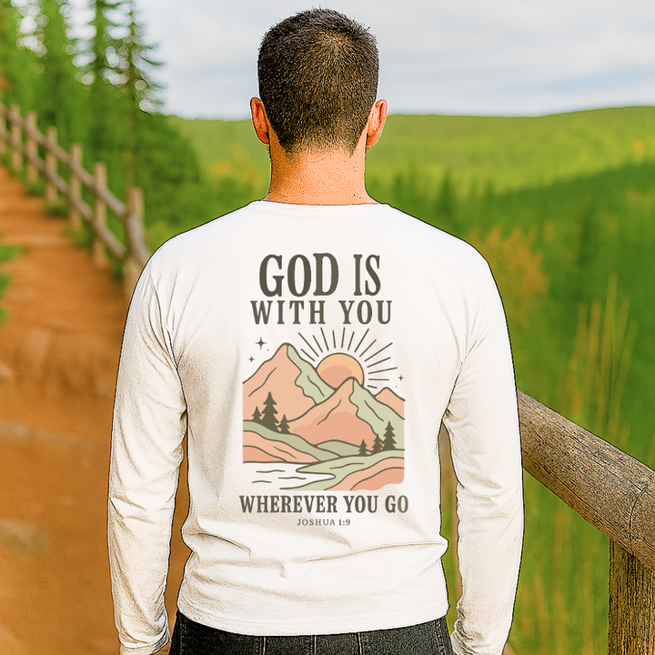 God is with You | Organic Unisex Classic Long-Sleeve T-Shirt Econscious - Sown In Christ Apparel Co.