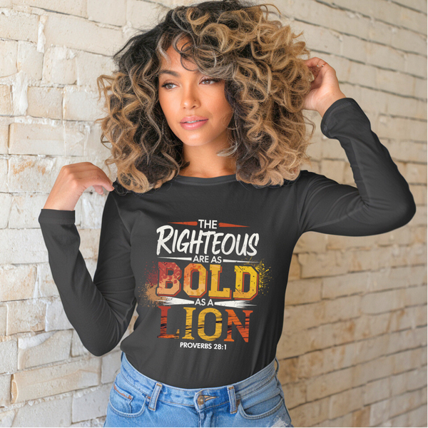 Bold as a Lion | Organic Unisex Classic Long-Sleeve T-Shirt Econscious - Sown In Christ Apparel Co.