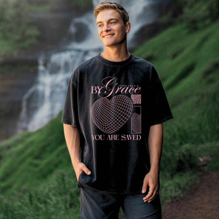 By Grace You are Saved | Organic Unisex Crewneck T-shirt Econscious - Sown In Christ Apparel Co.