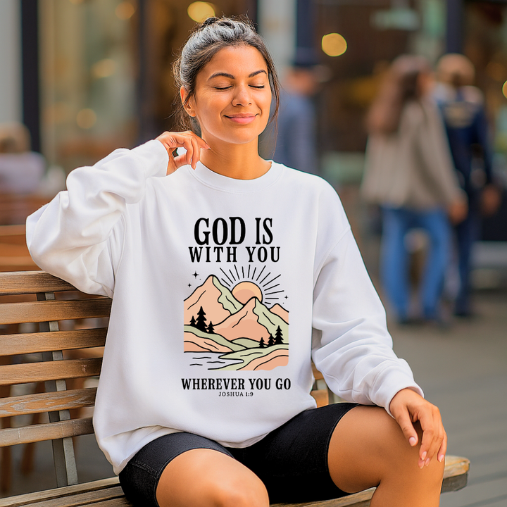 Yahweh Your God with You | Crewneck Sweatshirt Gildan SF000 - Sown In Christ Apparel Co.