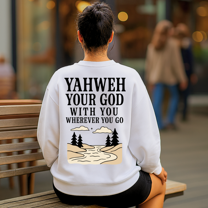 Yahweh Your God with You | Crewneck Sweatshirt Gildan SF000 - Sown In Christ Apparel Co.